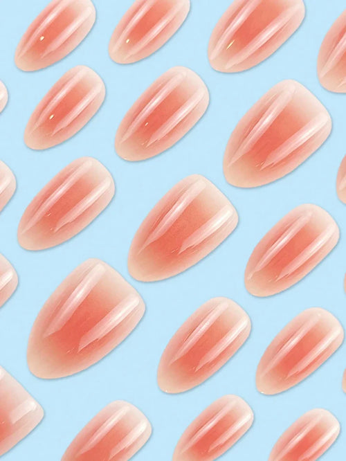 Aurellia | Short Almond-Shaped Pink Gradient Press-On Nails
