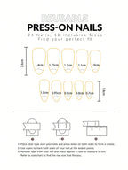 Asian French Press-On Nails – 15-Piece Set | Elegant Nude French Gel-X Look