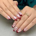 Aurellia | Almond French-Style Cat-Eye Rosy Press-on Nails