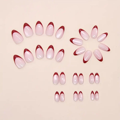 Aurellia | Almond French-Style Cat-Eye Rosy Press-on Nails