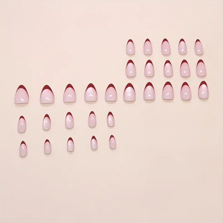 Aurellia | Almond French-Style Cat-Eye Rosy Press-on Nails