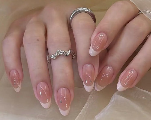 Nude French — Hyper-Realistic Premium  Gel - X 15-Piece Press-On Nails