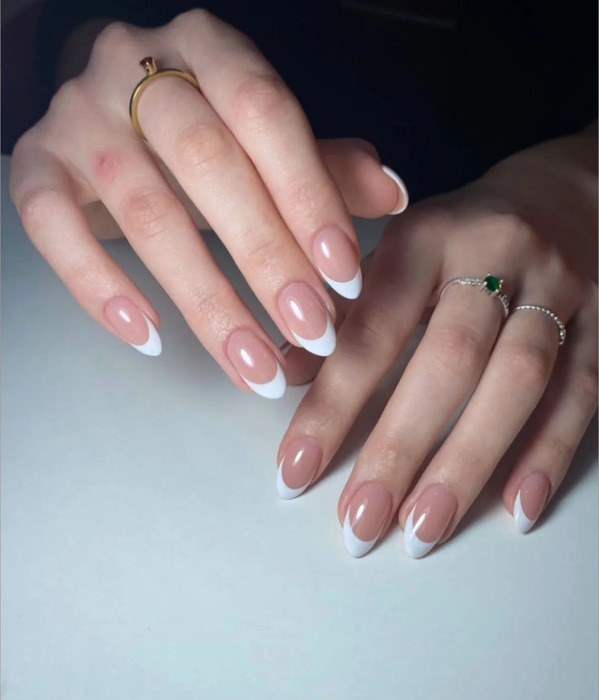 Asian French Press-On Nails – 15-Piece Set | Elegant Nude French Gel-X Look