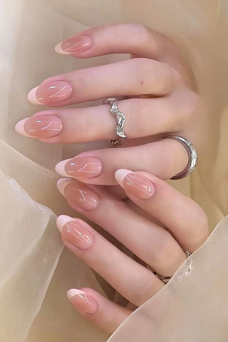 Nude French — Hyper-Realistic Premium  Gel - X 15-Piece Press-On Nails